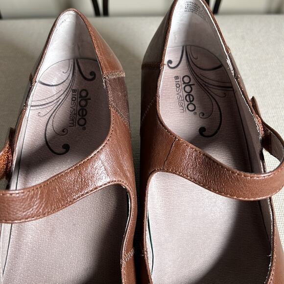 Abeo Ginger brown 2-tone leather Mary Jane wedge shoes academia 8.5 narrow - Picture 8 of 11